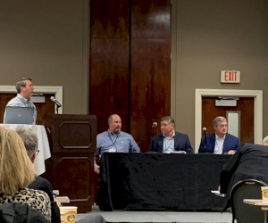 Pictured from L-R, Steve Messier (Moderator), Nucor Steel; Chuck Freind, Amerex; Troy Perry, City of Birmingham; and Daniel Smith, Primarium LLC and Carnival UK.
